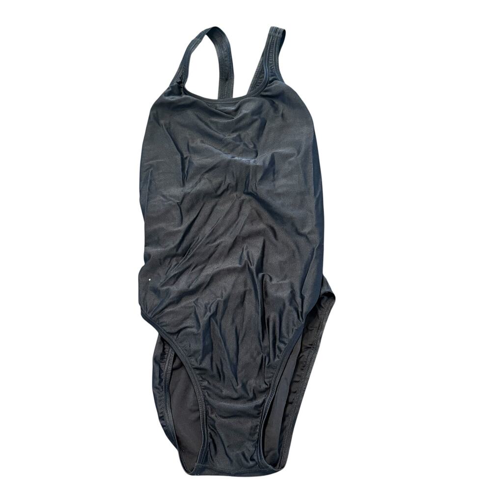 Speedo Women’s black one-piece swimsuit, practice swimming, Size 14